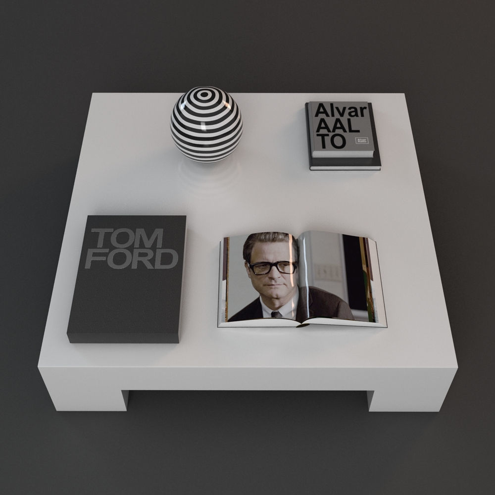 Couch Table and Decor 3D model_1