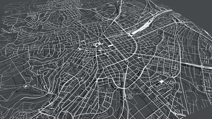 Streers and Roads City Wiesbaden Germany