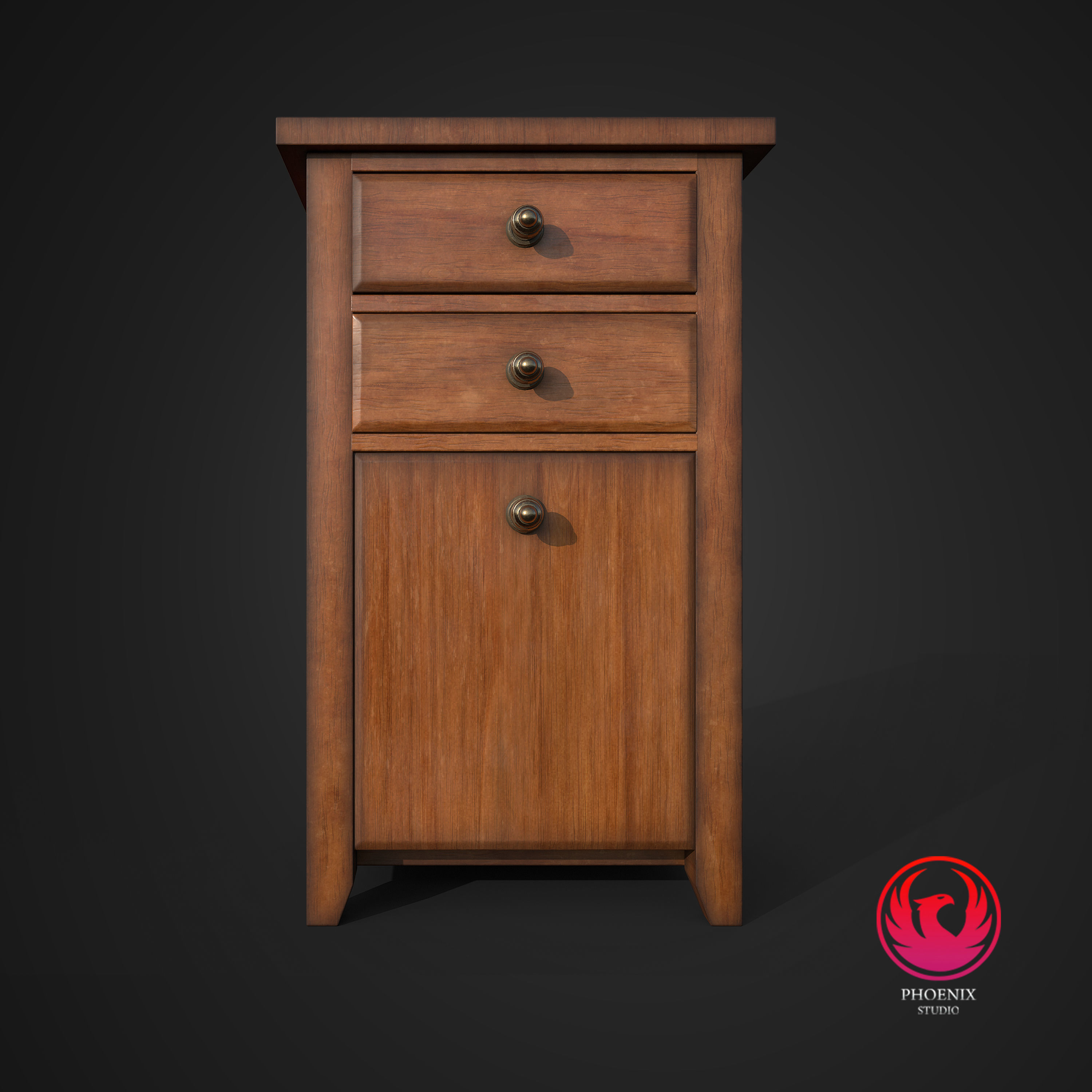 Hall Stand Low-poly 3D model_2