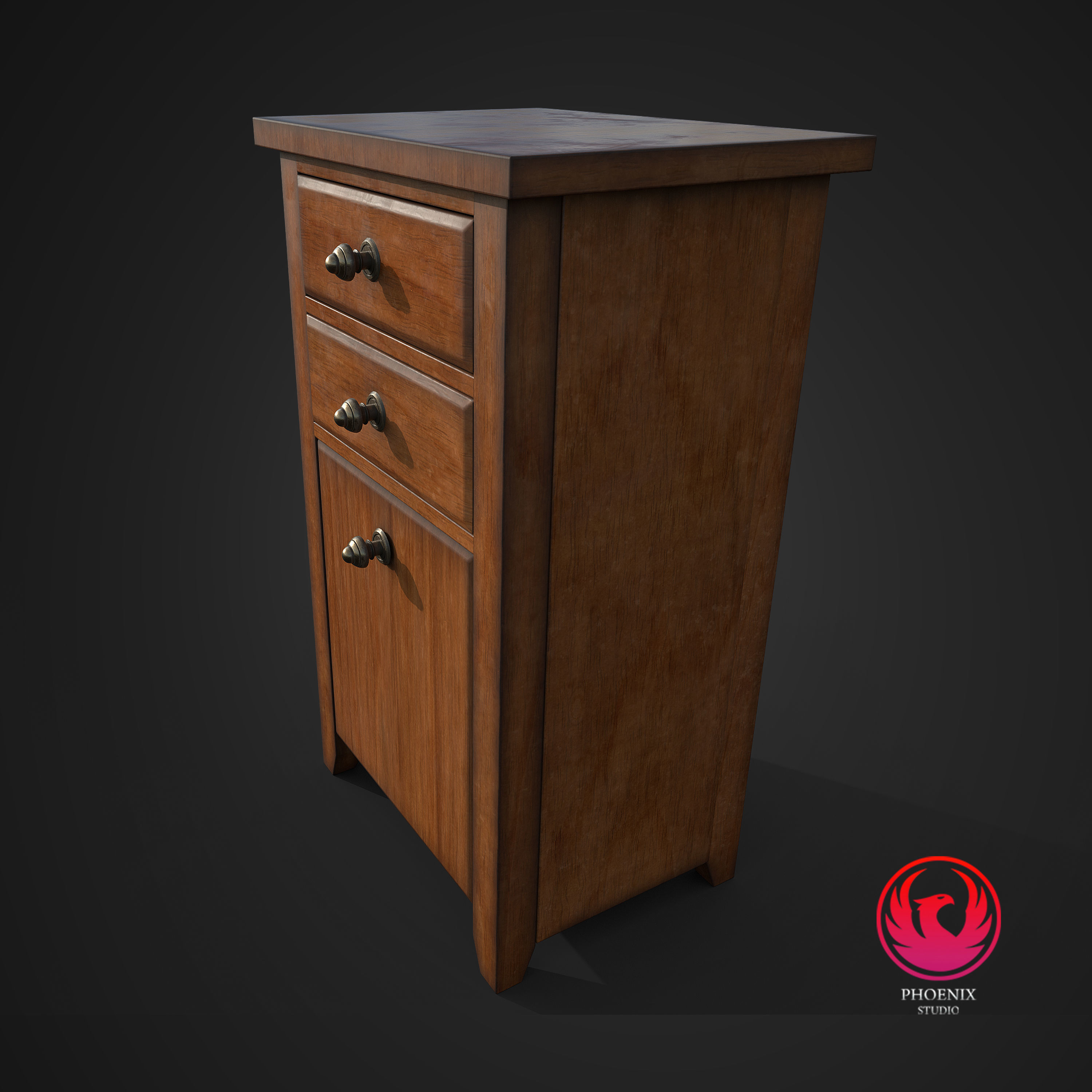 Hall Stand Low-poly 3D model_3