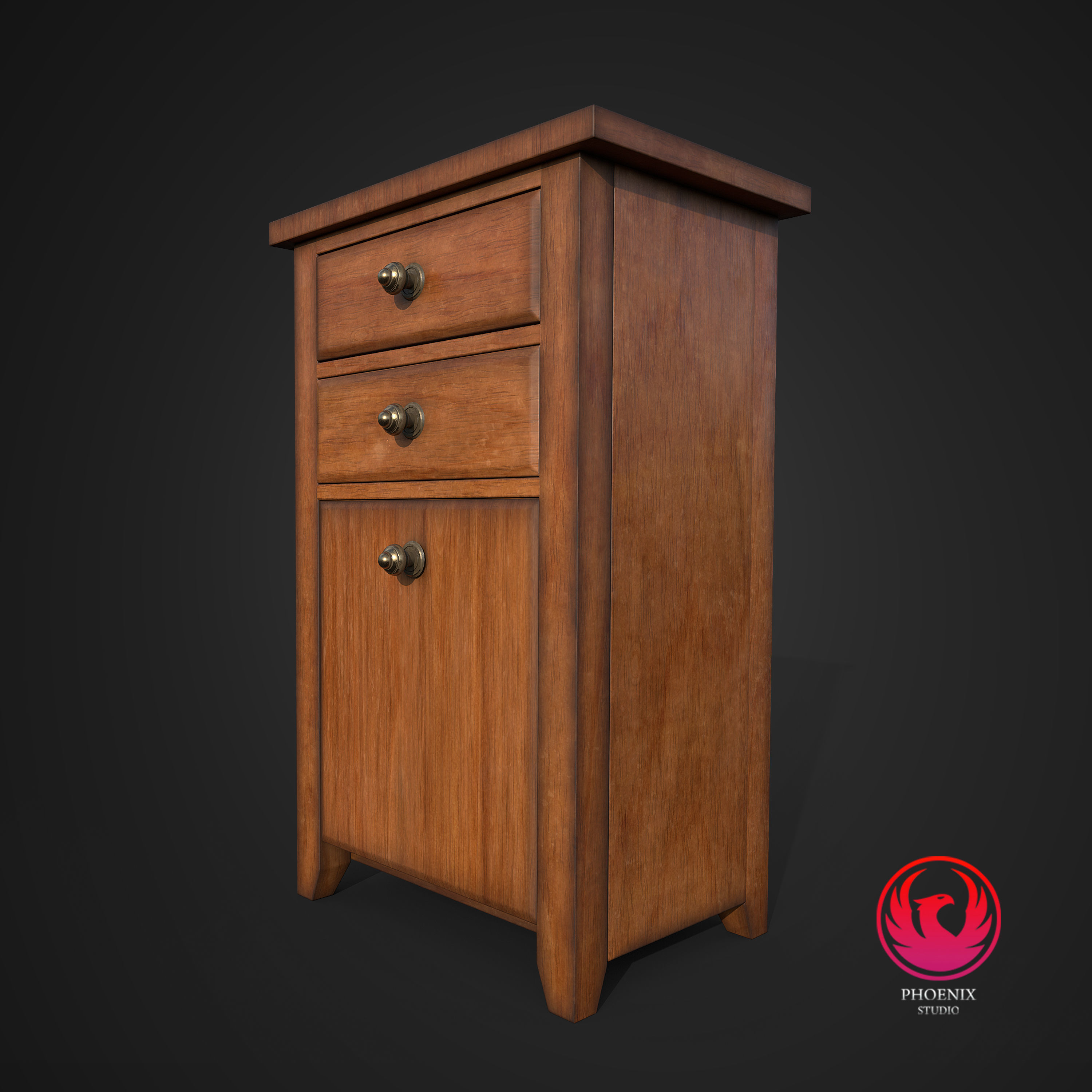 Hall Stand Low-poly 3D model_6