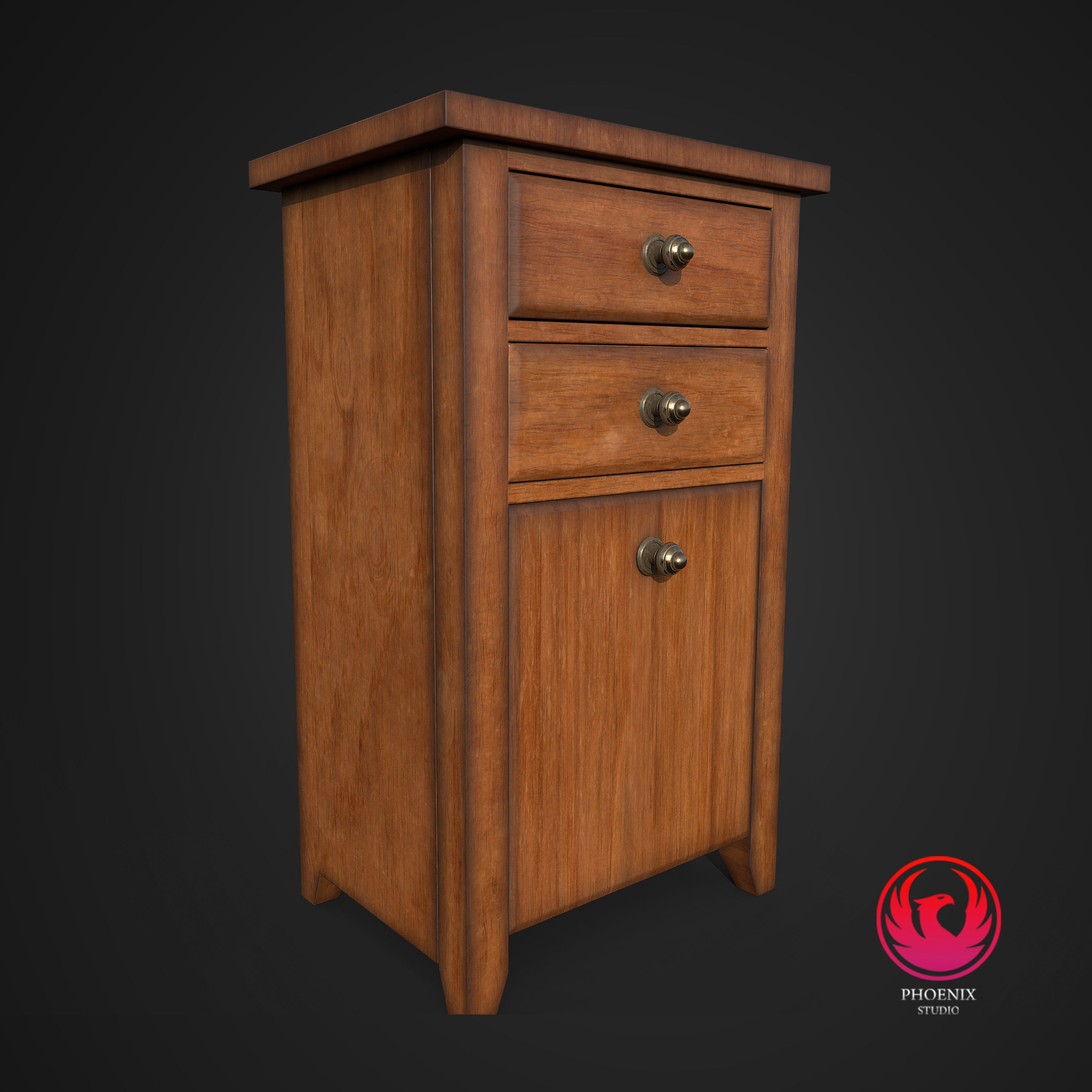 Hall Stand Low-poly 3D model_5