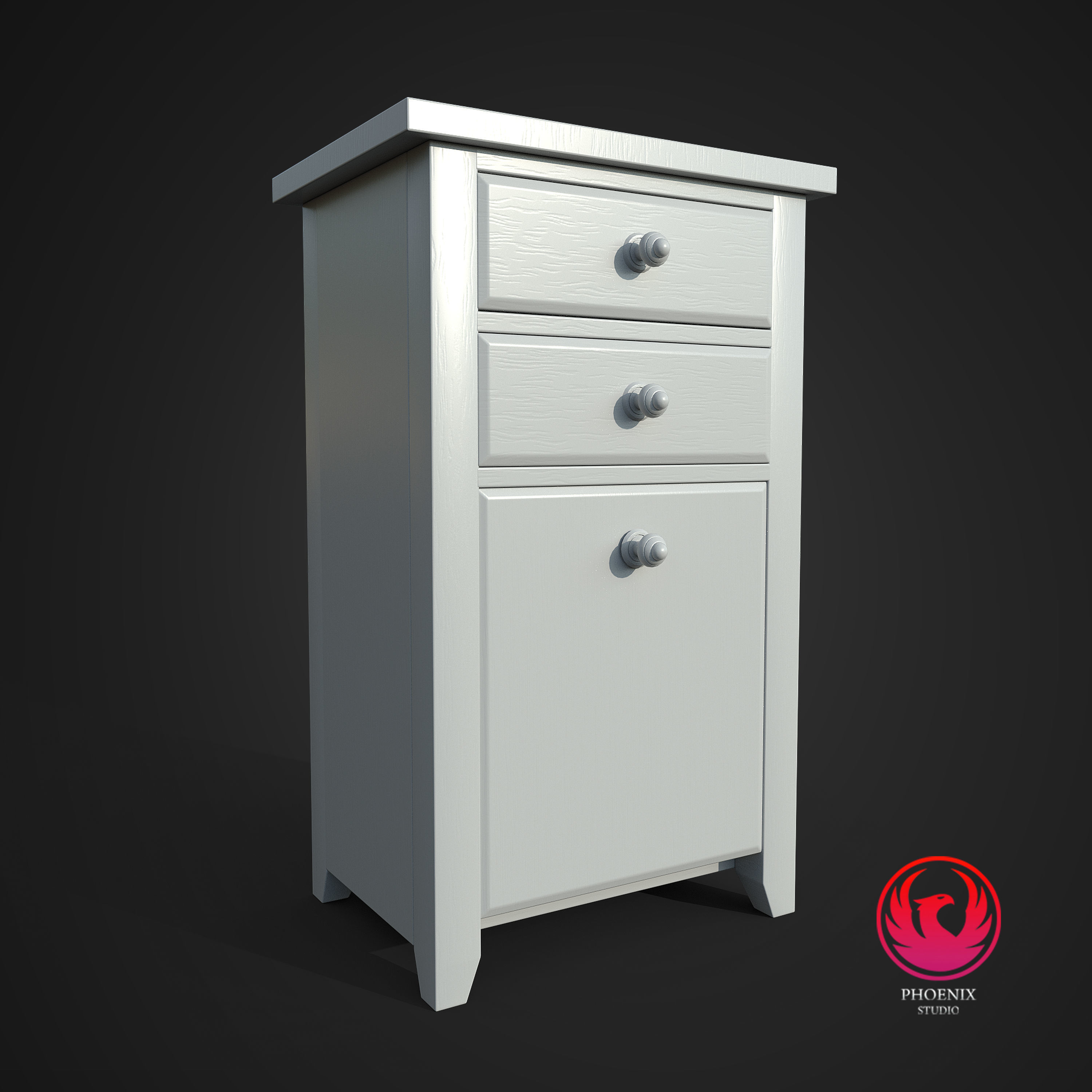 Hall Stand Low-poly 3D model_8