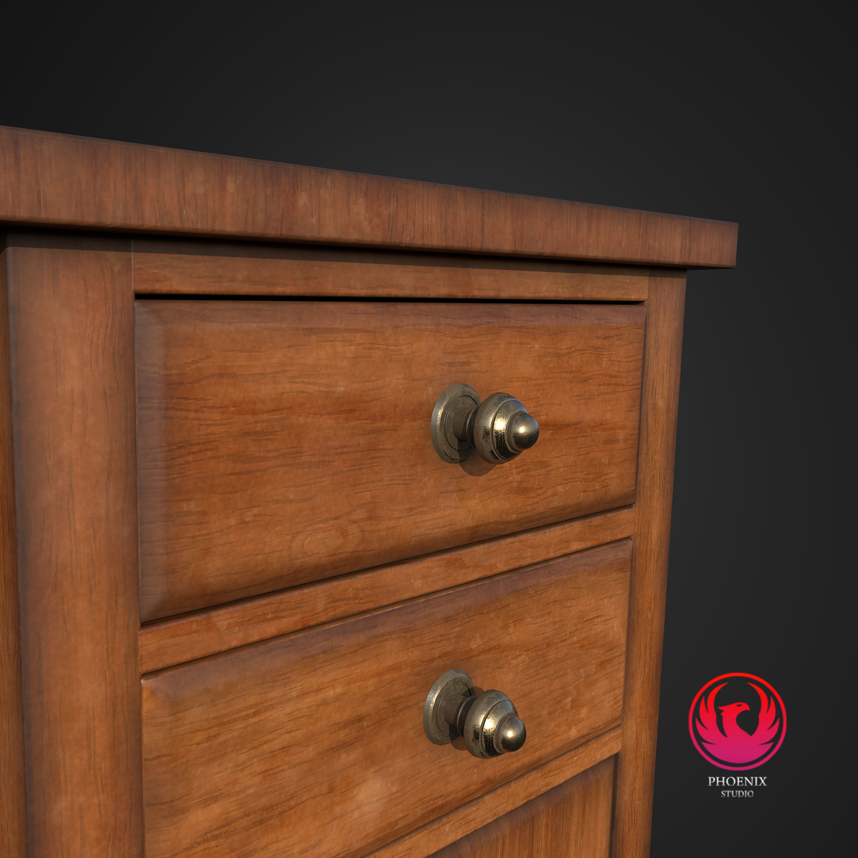 Hall Stand Low-poly 3D model_7