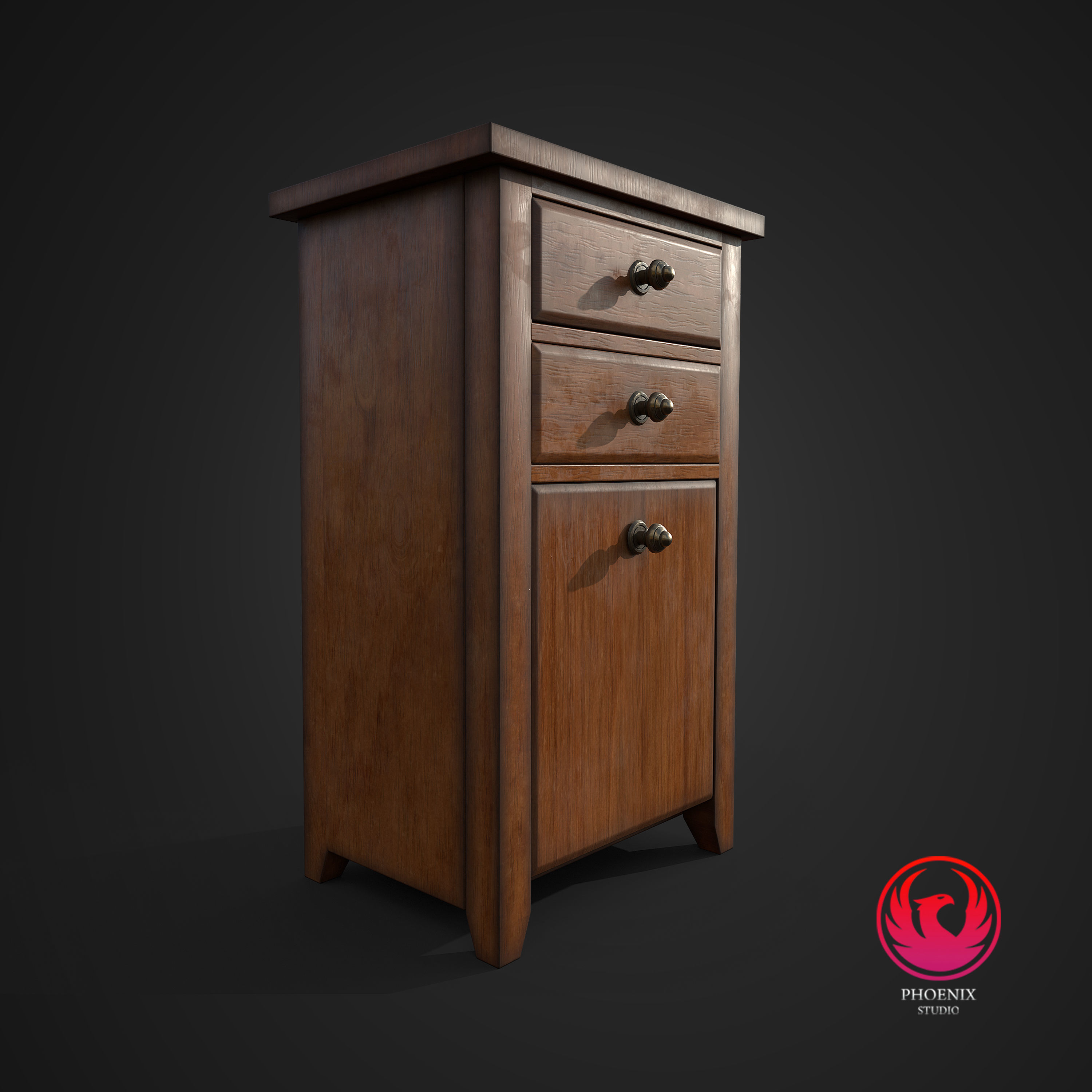 Hall Stand Low-poly 3D model_1