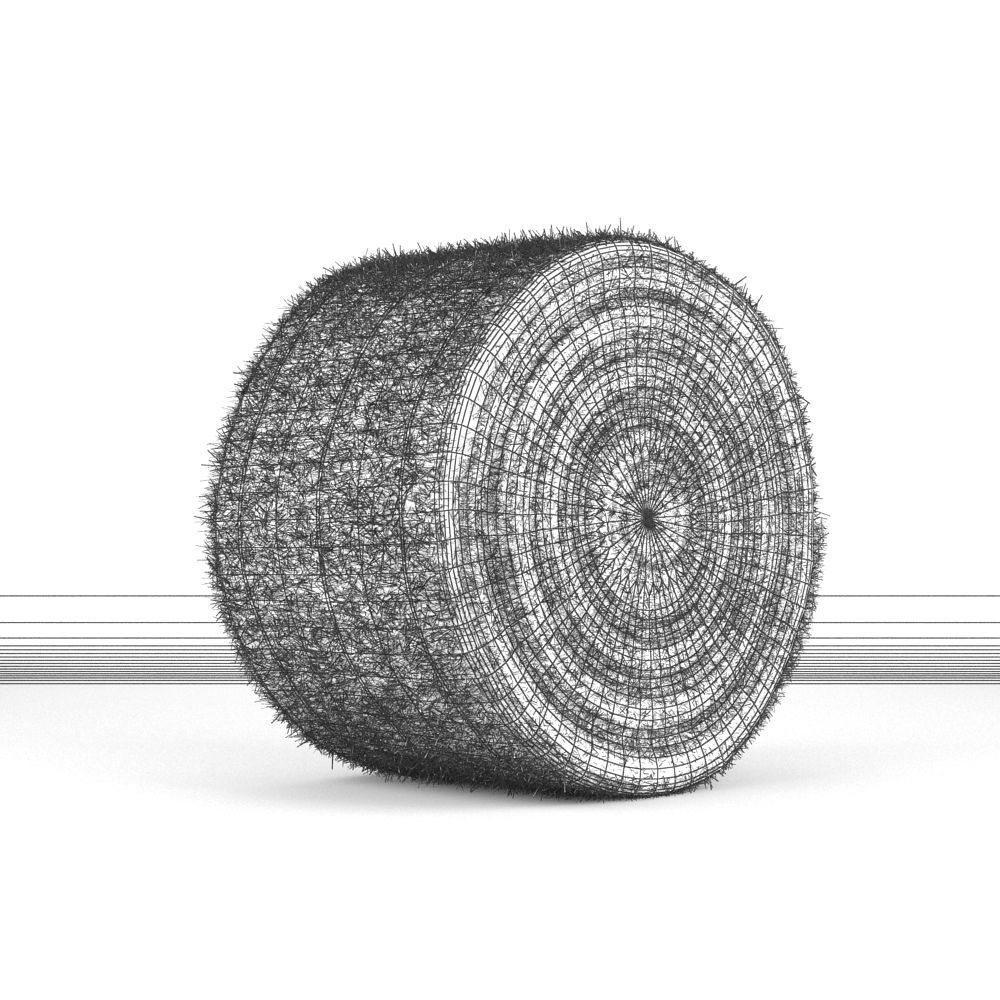 Hay Bale Round 3D model_4