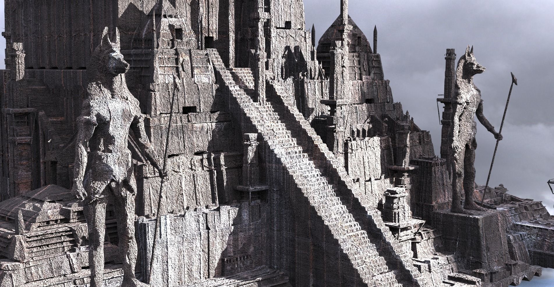 Arch pyramid of Anubis 3D model_1