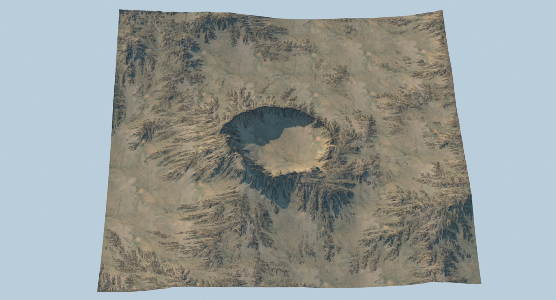 Crater 2 mountain with hole in middle 3D model_9