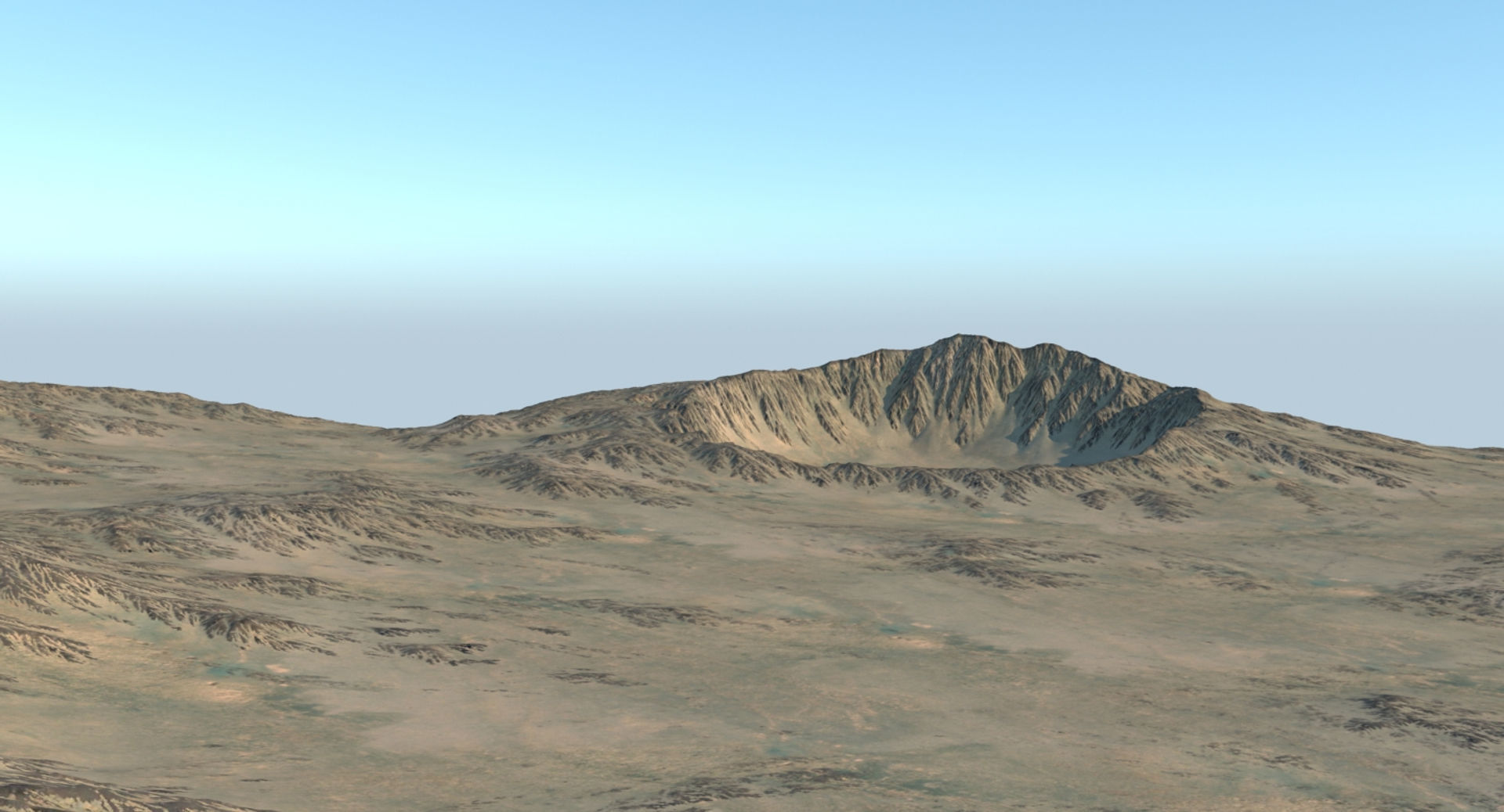 Crater 2 mountain with hole in middle 3D model_3
