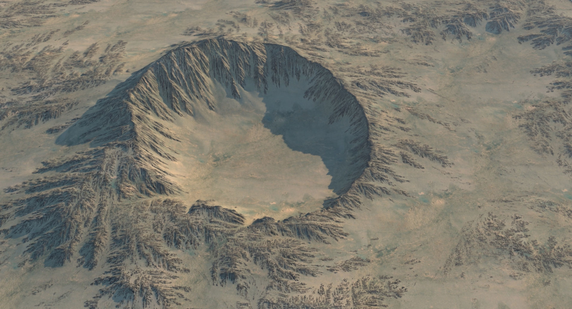 Crater 2 mountain with hole in middle 3D model_1