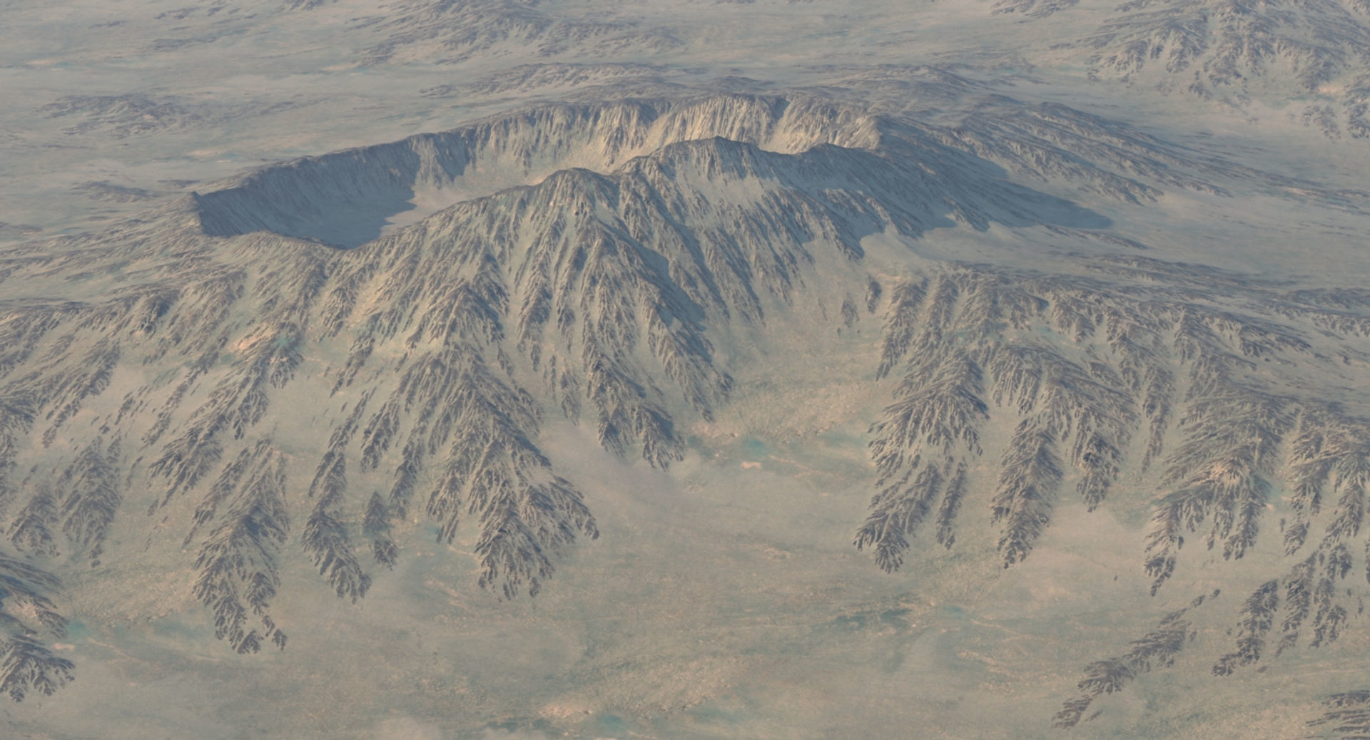 Crater 2 mountain with hole in middle 3D model_5