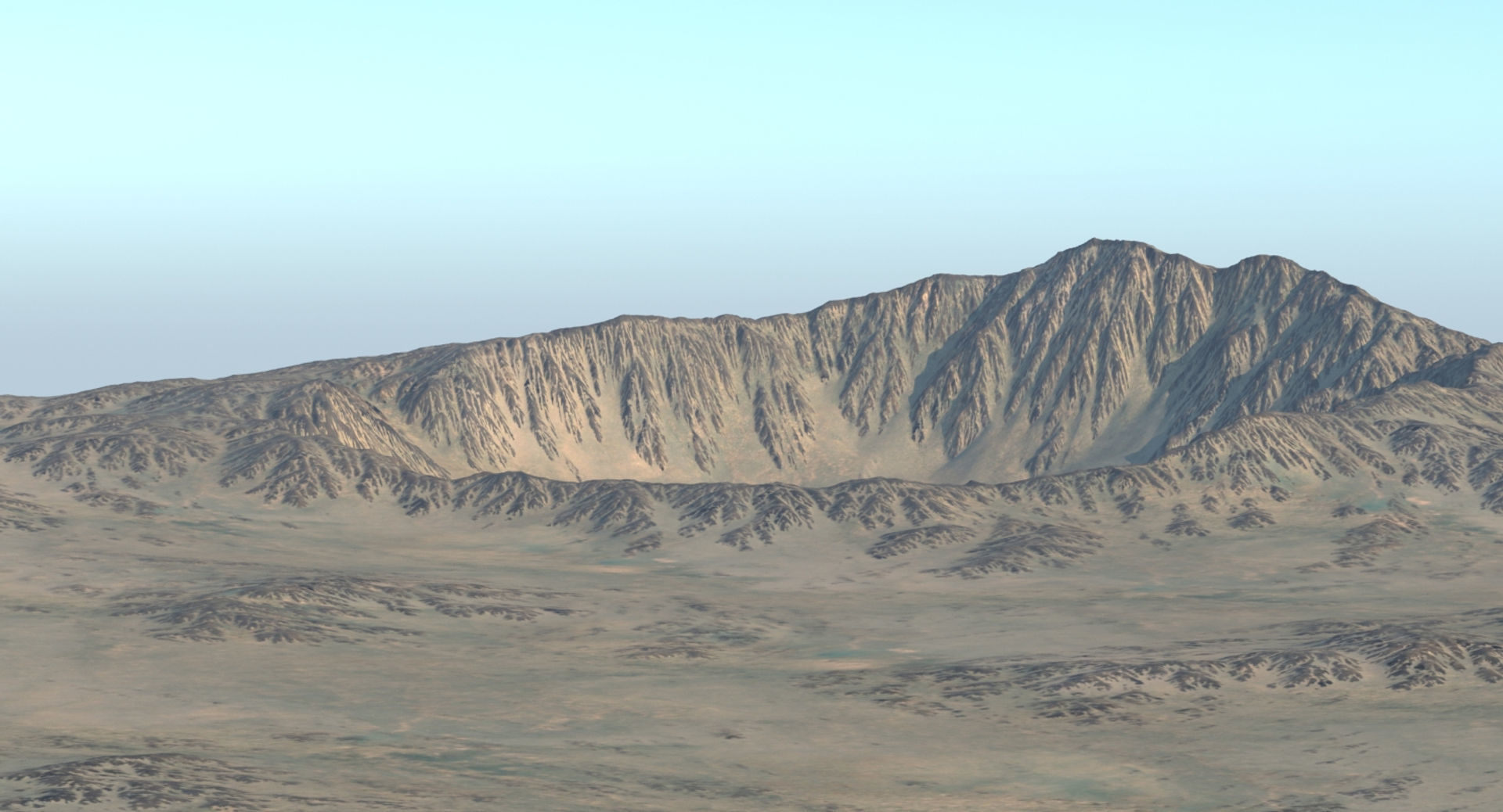 Crater 2 mountain with hole in middle 3D model_6