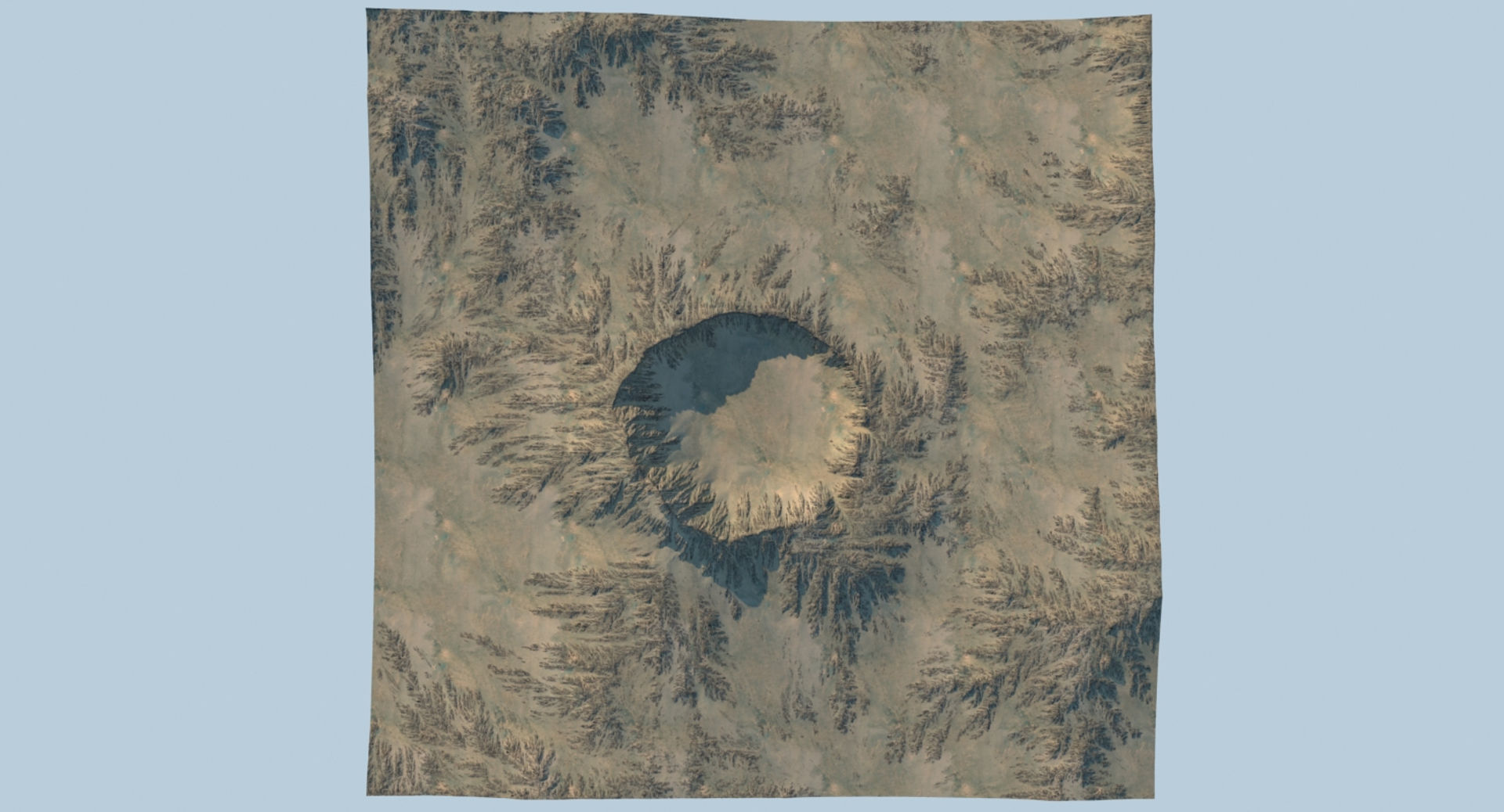 Crater 2 mountain with hole in middle 3D model_11