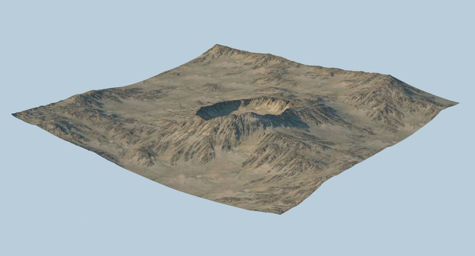 Crater 2 mountain with hole in middle 3D model_10
