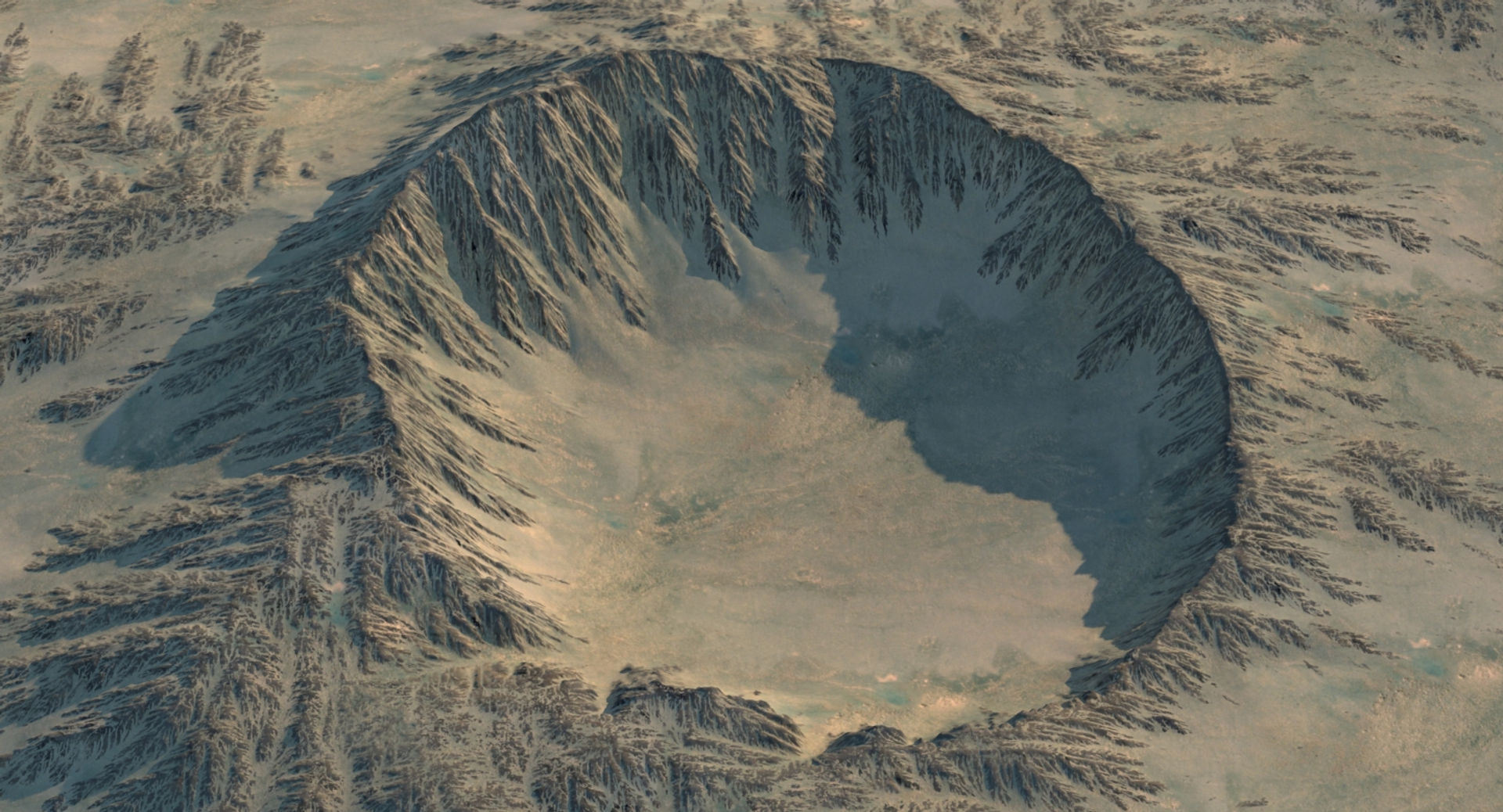 Crater 2 mountain with hole in middle 3D model_7