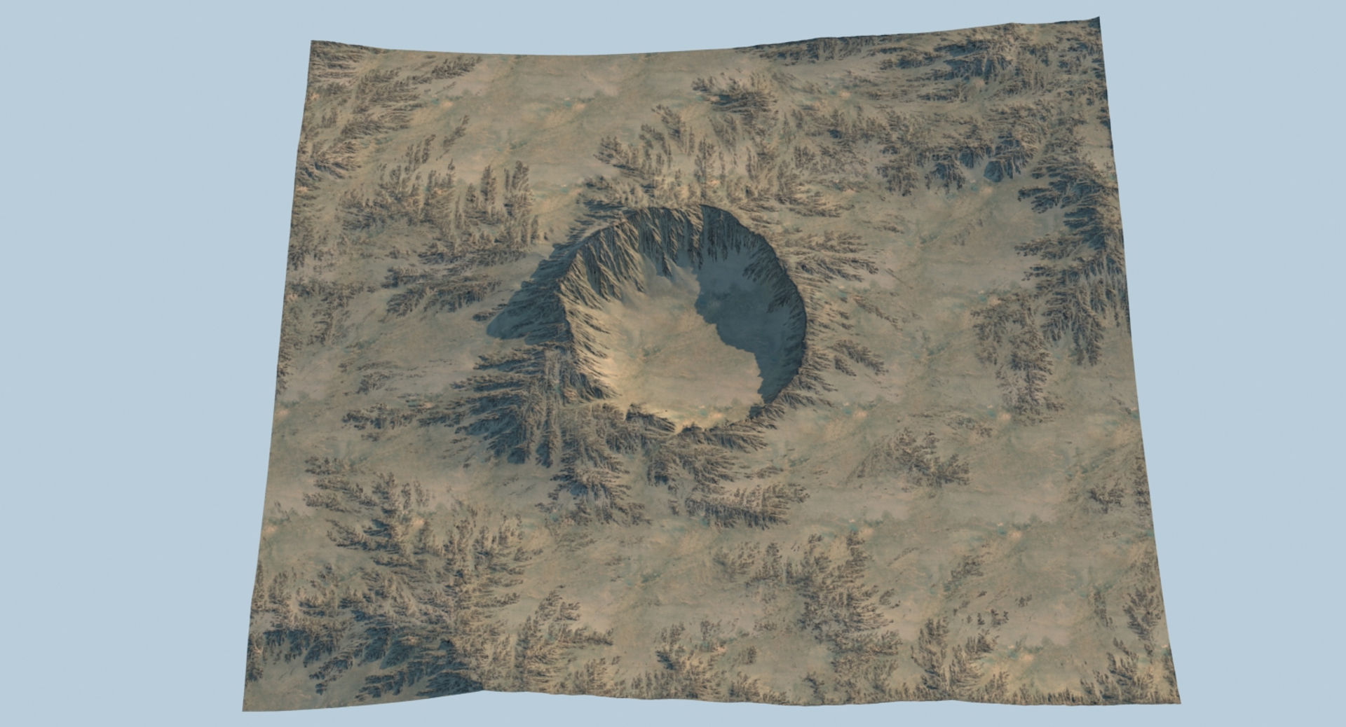 Crater 2 mountain with hole in middle 3D model_8