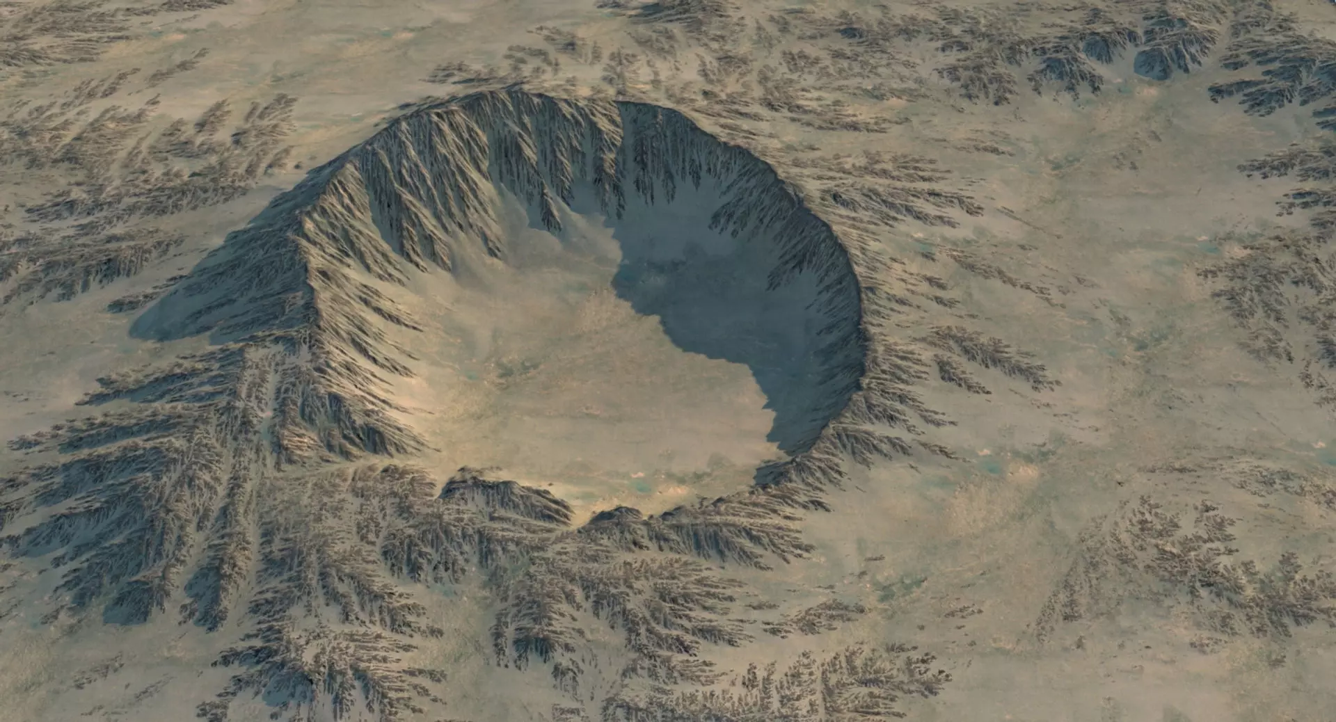 Crater 2 mountain with hole in middle 3D model_0