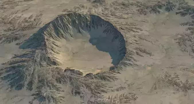 Crater 2 mountain with hole in middle