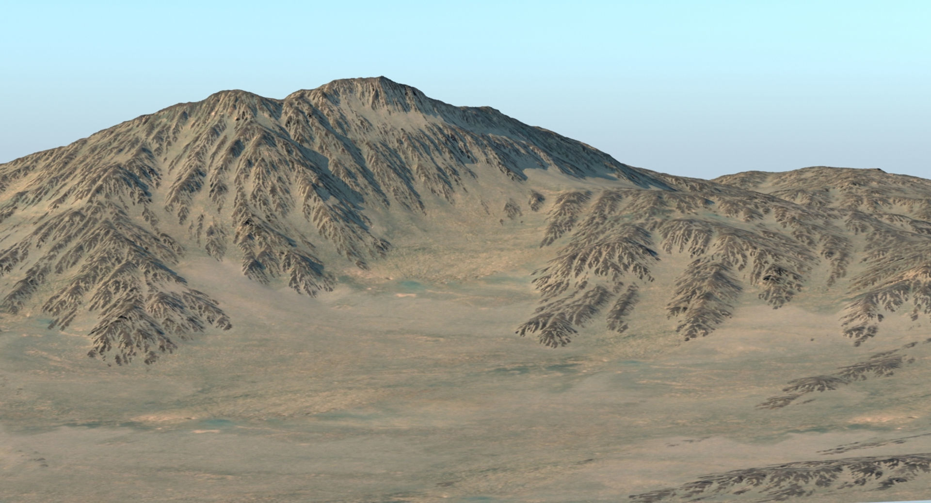 Crater 2 mountain with hole in middle 3D model_4