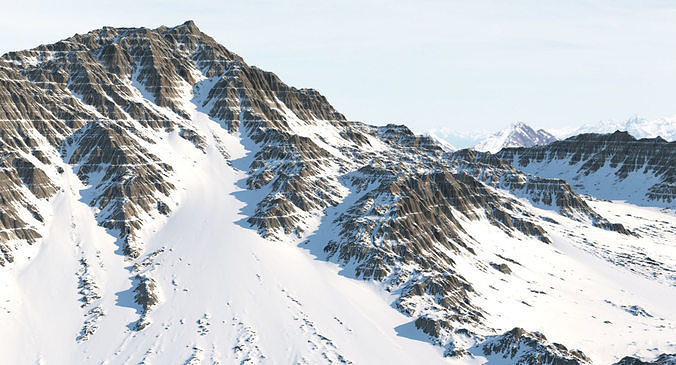 Snowy Mountain Terrain 2 3D model