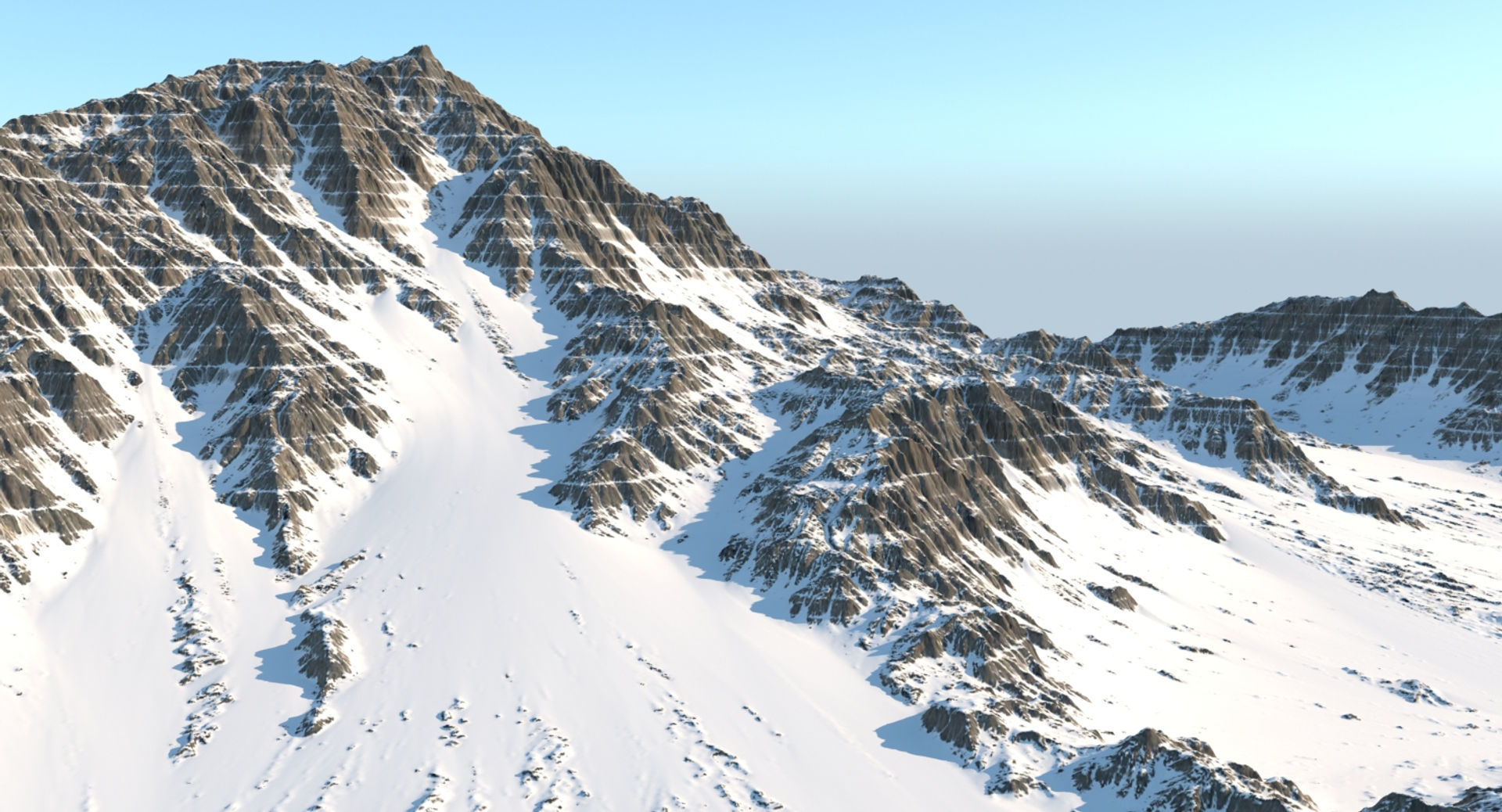 Snowy Mountain Terrain 2 3D model_1