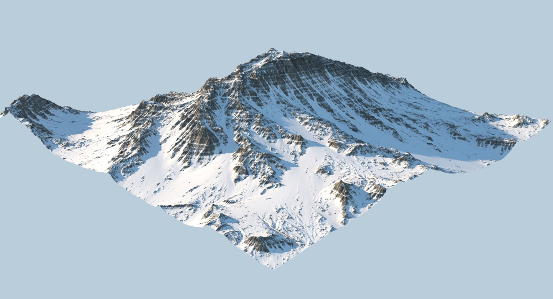 Snowy Mountain Terrain 2 3D model_9