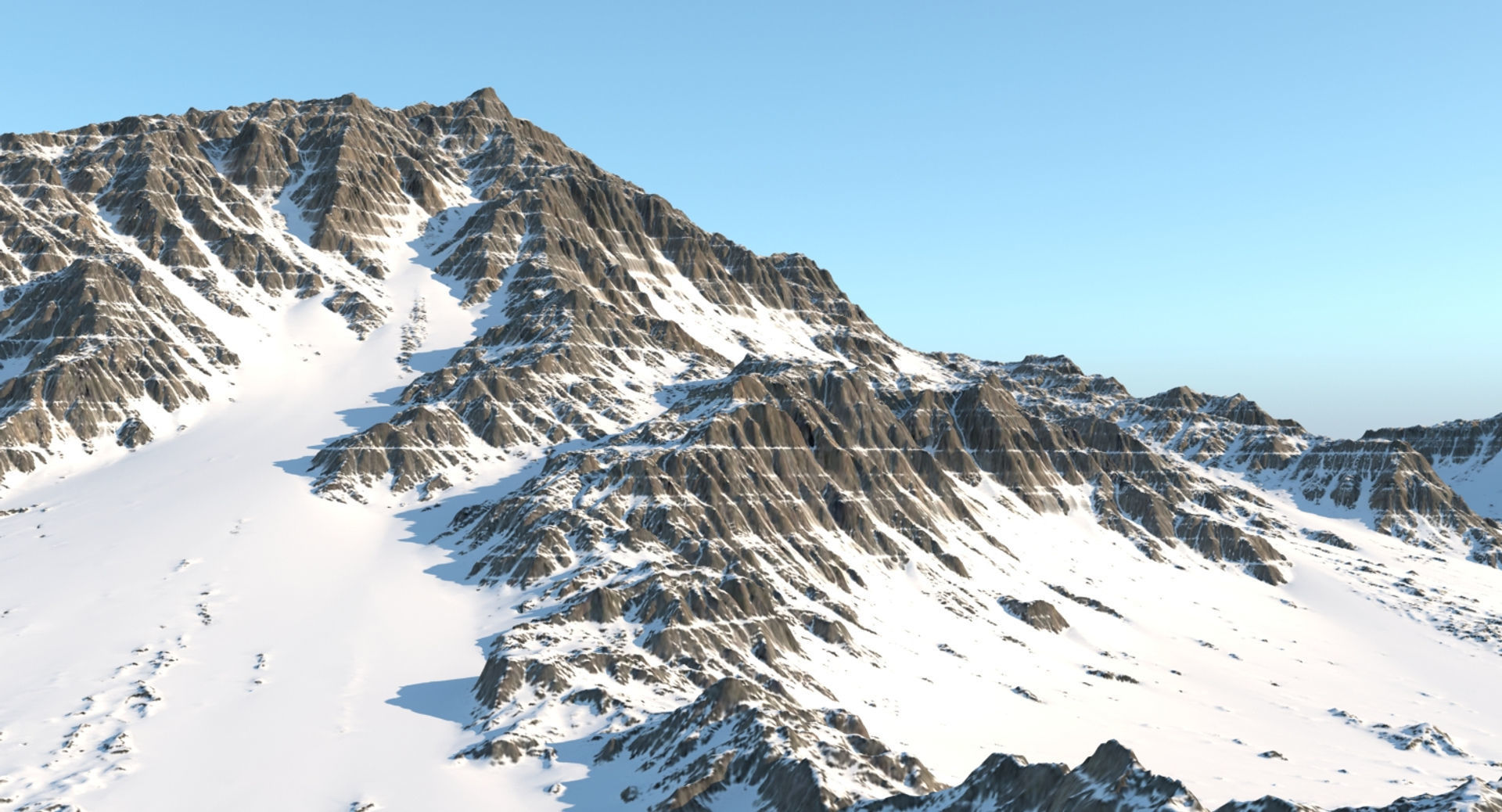 Snowy Mountain Terrain 2 3D model_2