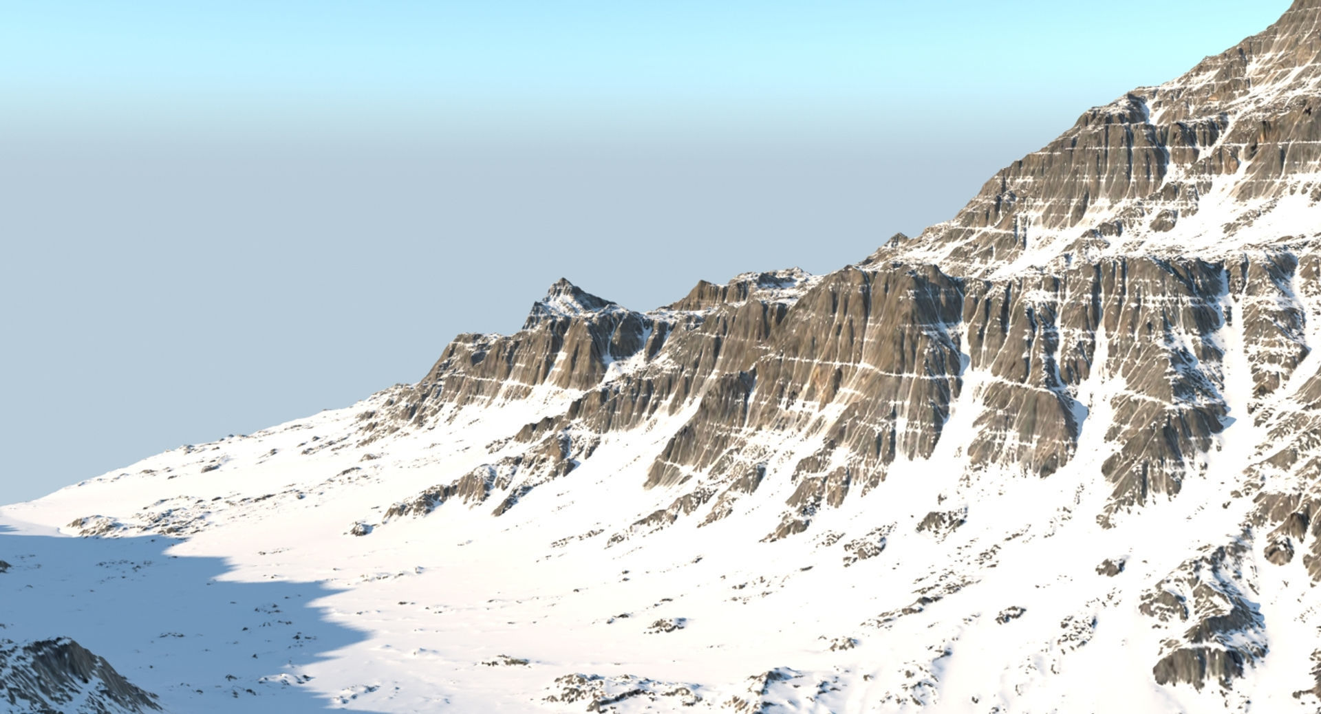 Snowy Mountain Terrain 2 3D model_5