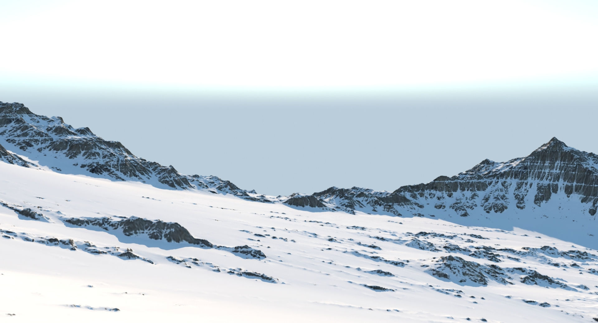 Snowy Mountain Terrain 2 3D model_4