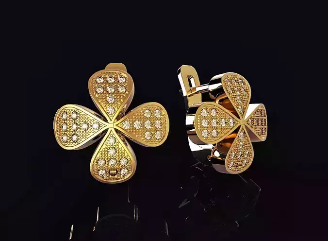 clover earrings with stones