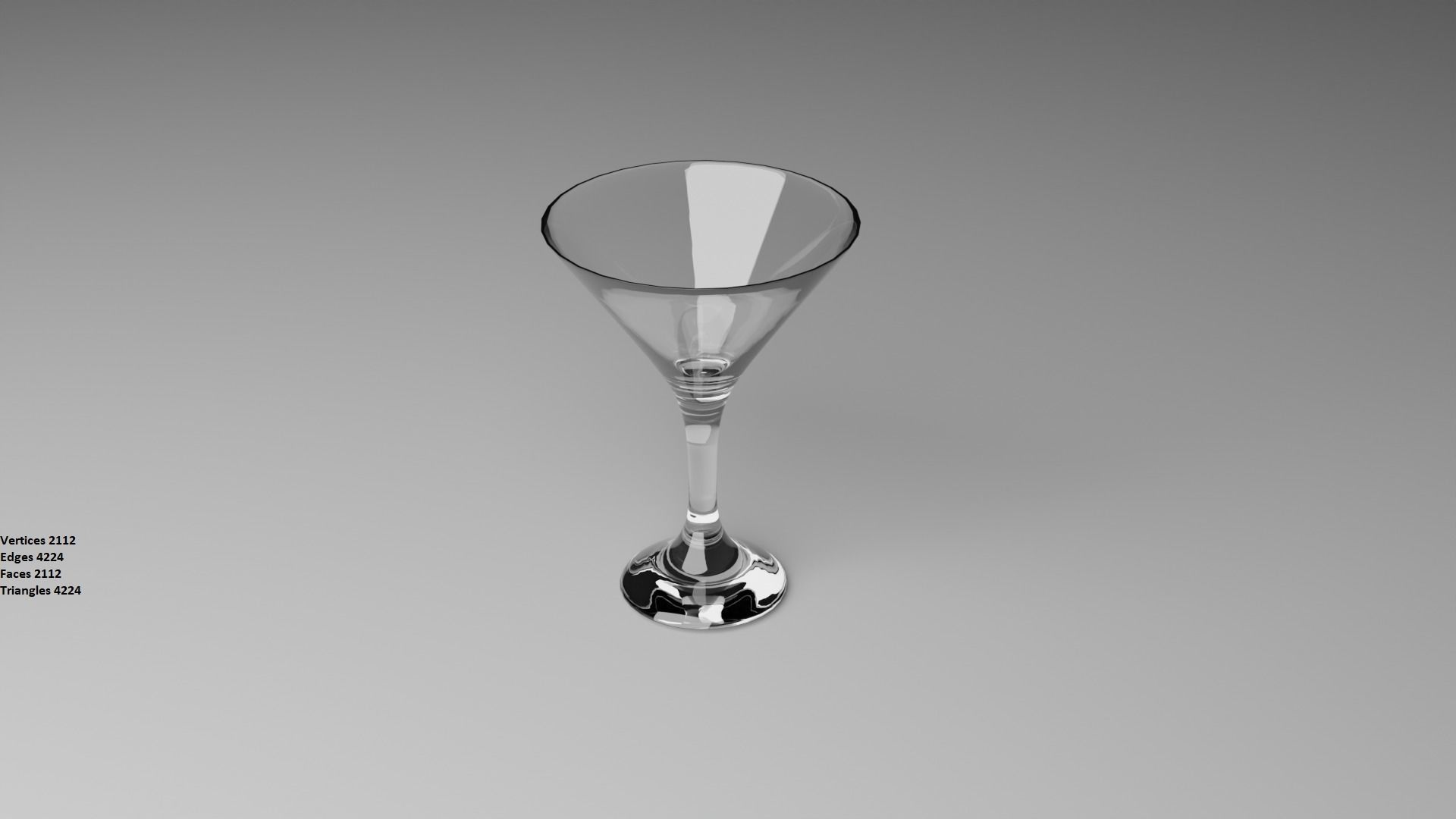 Three types of glasses Low-poly 3D model_2