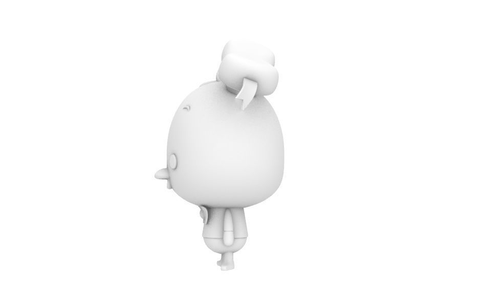 Duck cartoon Free 3D model_3