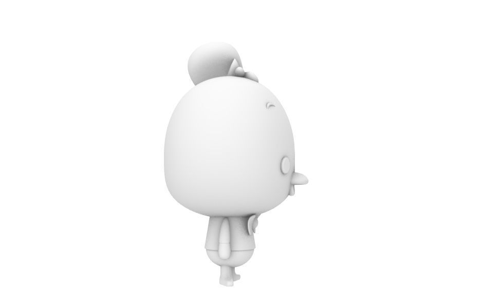 Duck cartoon Free 3D model_2