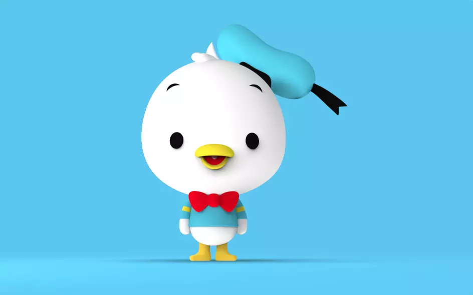 Duck cartoon Free 3D model_0