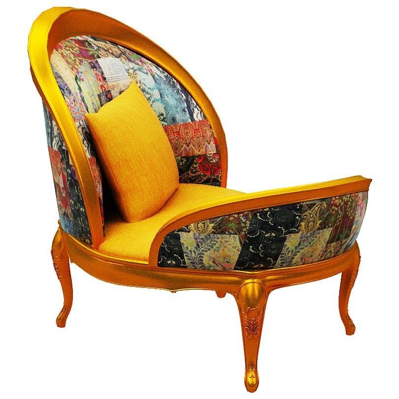 Classical sofa set  Low-poly 3D model_14