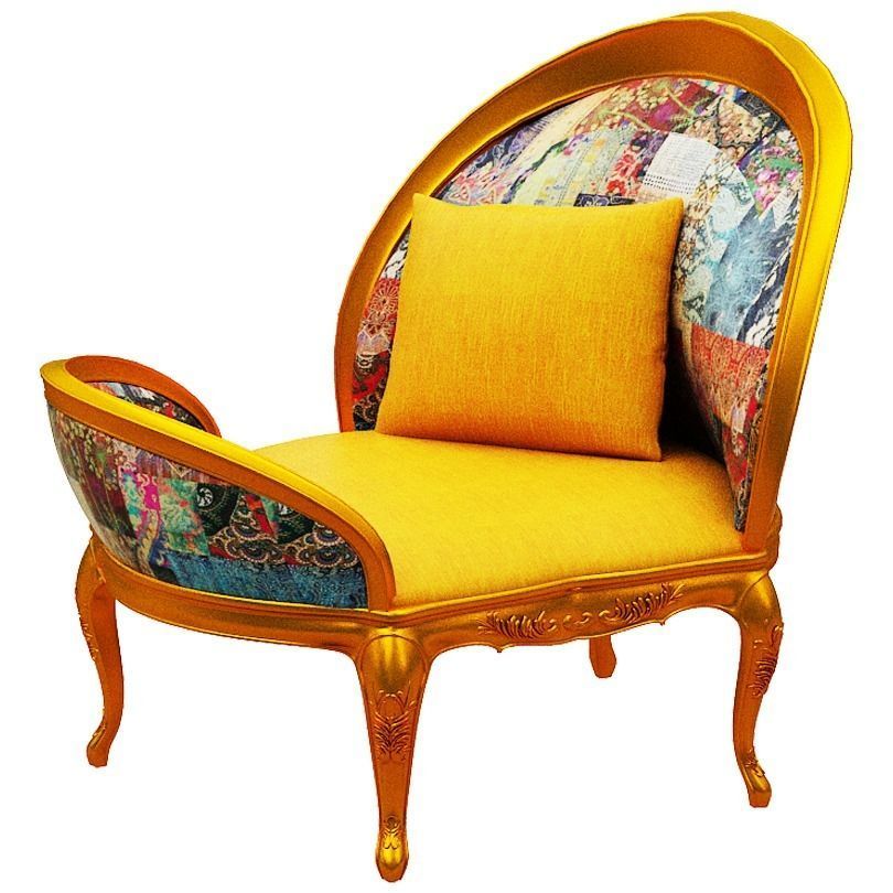 Classical sofa set  Low-poly 3D model_8