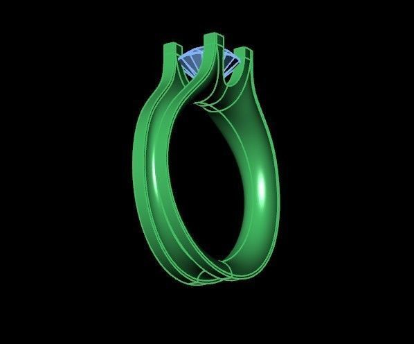 solitaire engagement ring 4 prong 3D print model_39