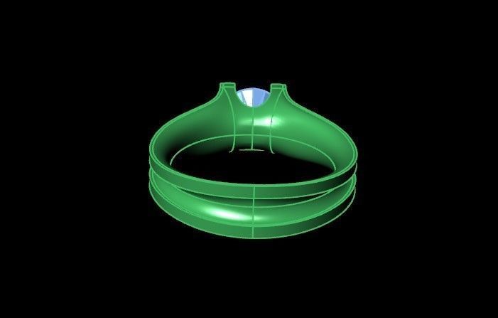 solitaire engagement ring 4 prong 3D print model_9