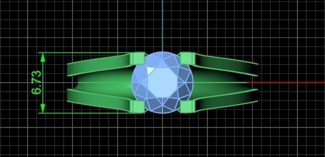 solitaire engagement ring 4 prong 3D print model_7