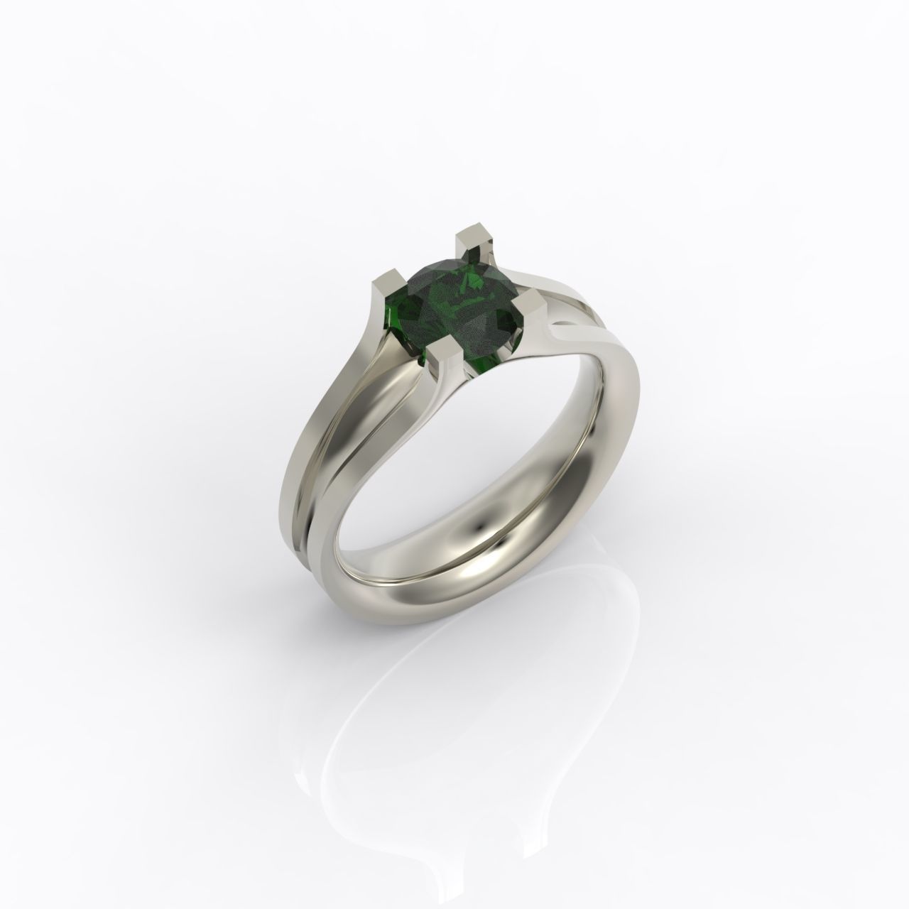 solitaire engagement ring 4 prong 3D print model_32