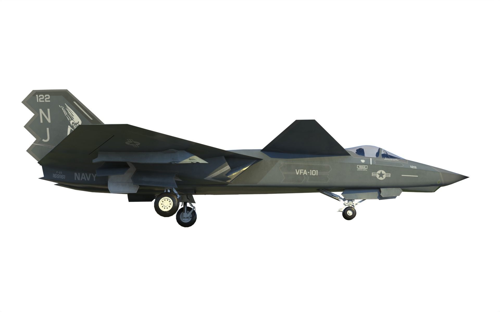 YF-23 naval NATF-23 3D model_1