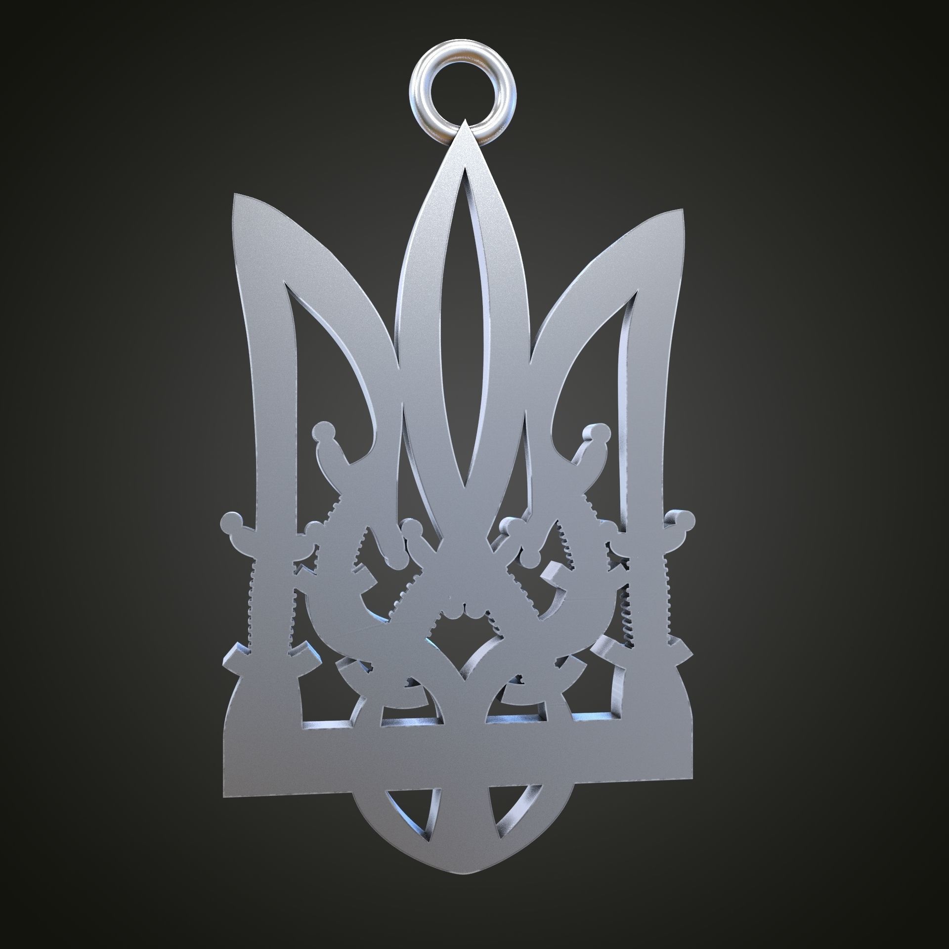 Trident silver knife 3D print model_9
