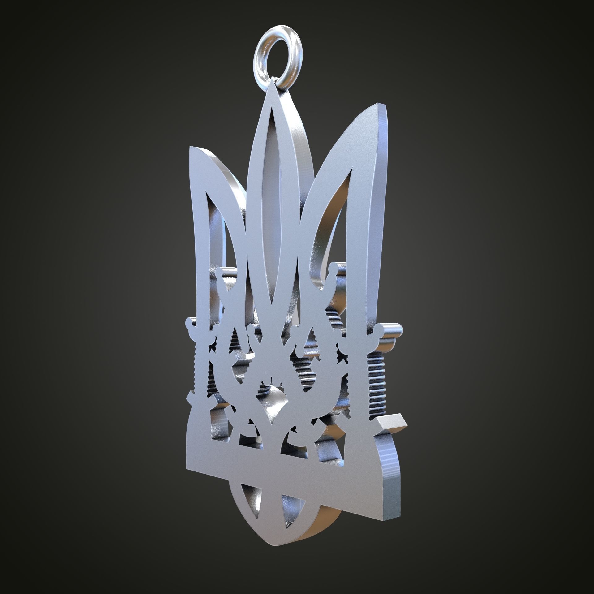 Trident silver knife 3D print model_12