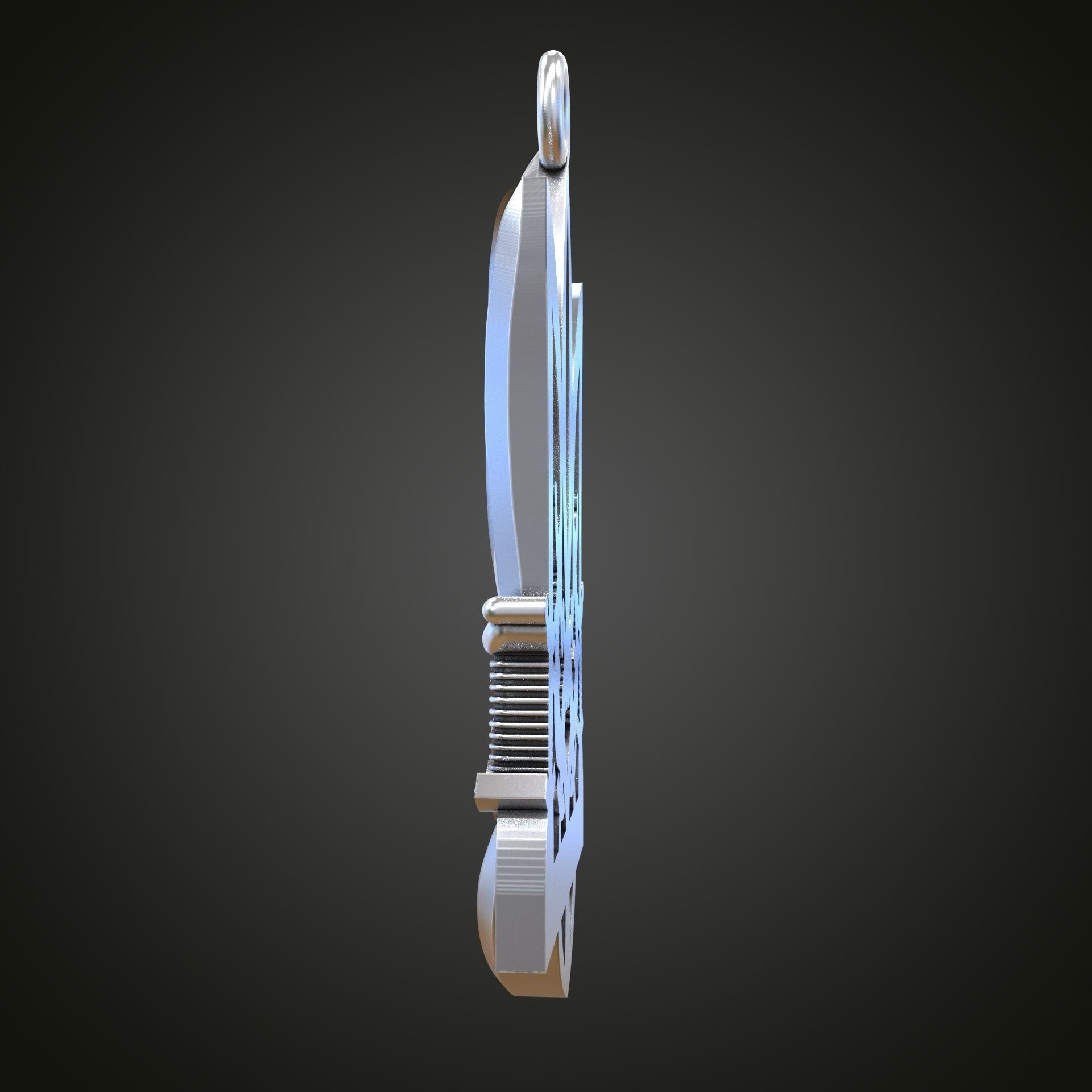Trident silver knife 3D print model_5