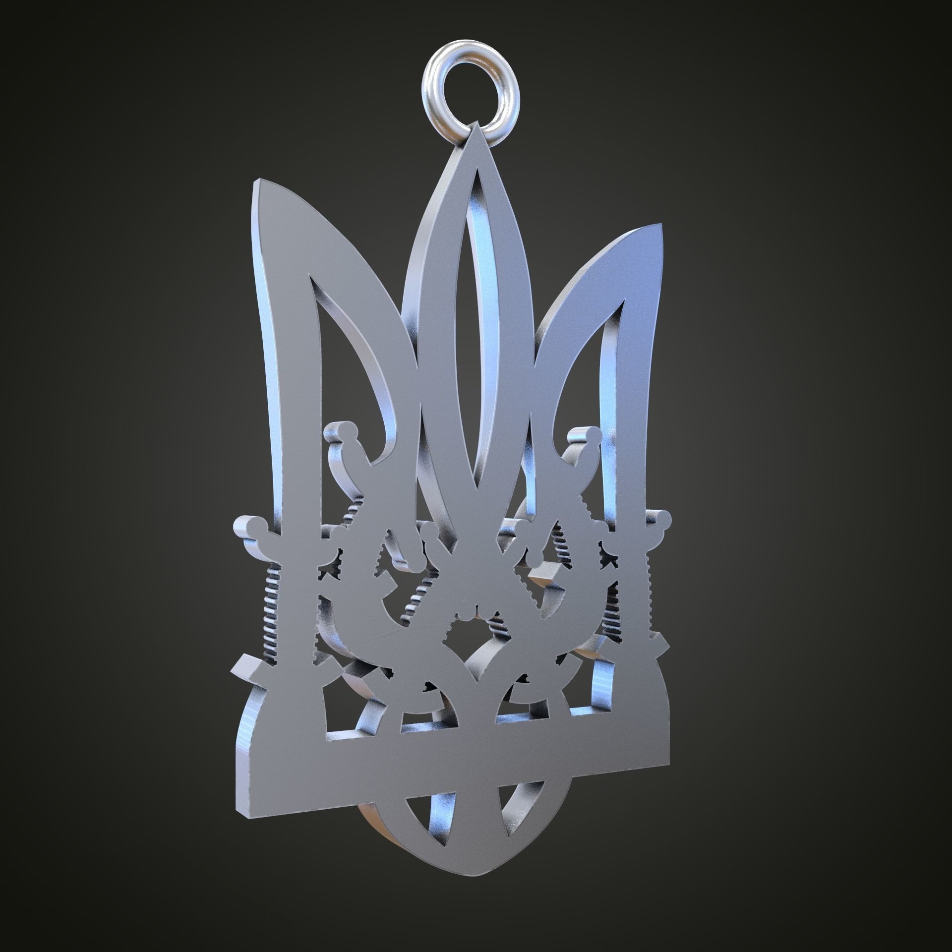 Trident silver knife 3D print model_8