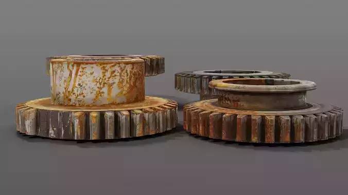 Gears lowpoly rusty