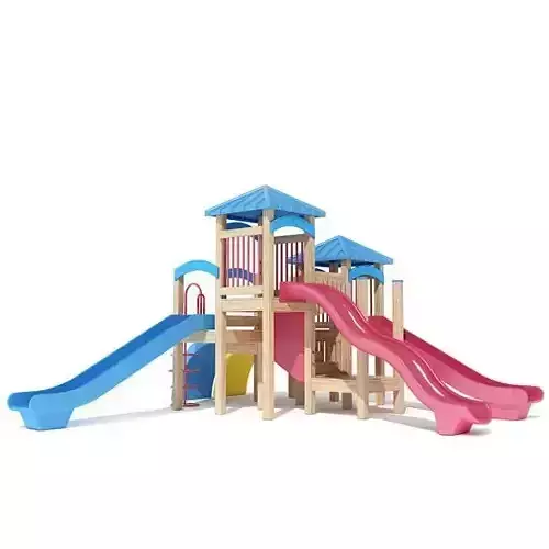 Kid s Playhouse Magenta And Blue 3D model