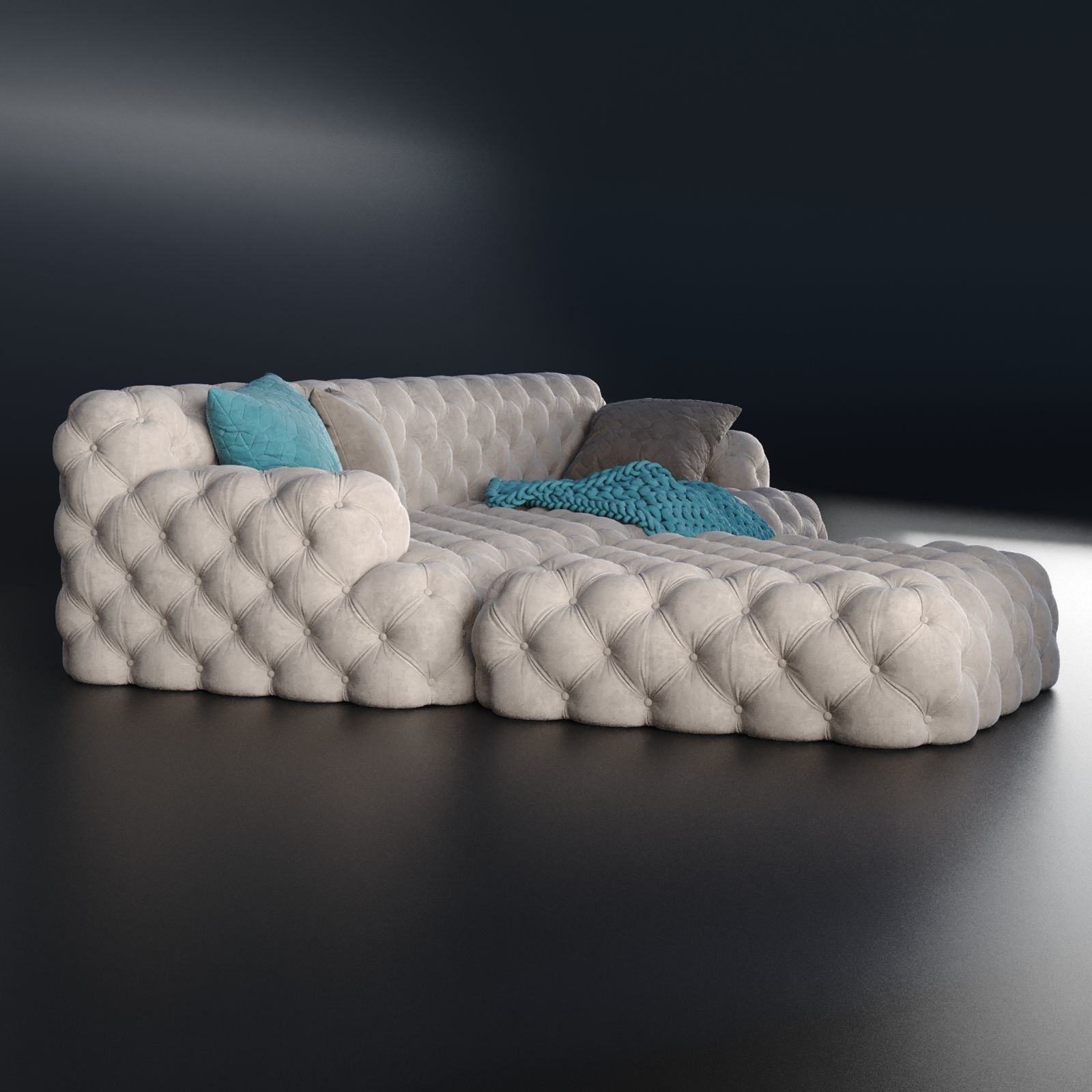 meridiani norton capitone sofa 3D model_1