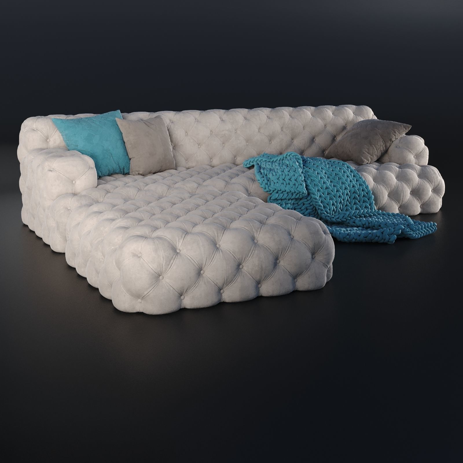 meridiani norton capitone sofa 3D model_6