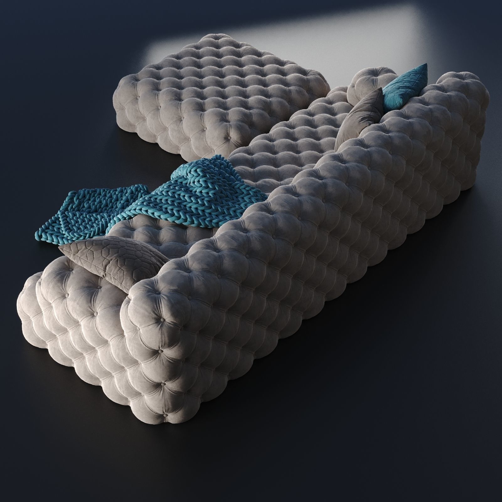 meridiani norton capitone sofa 3D model_4